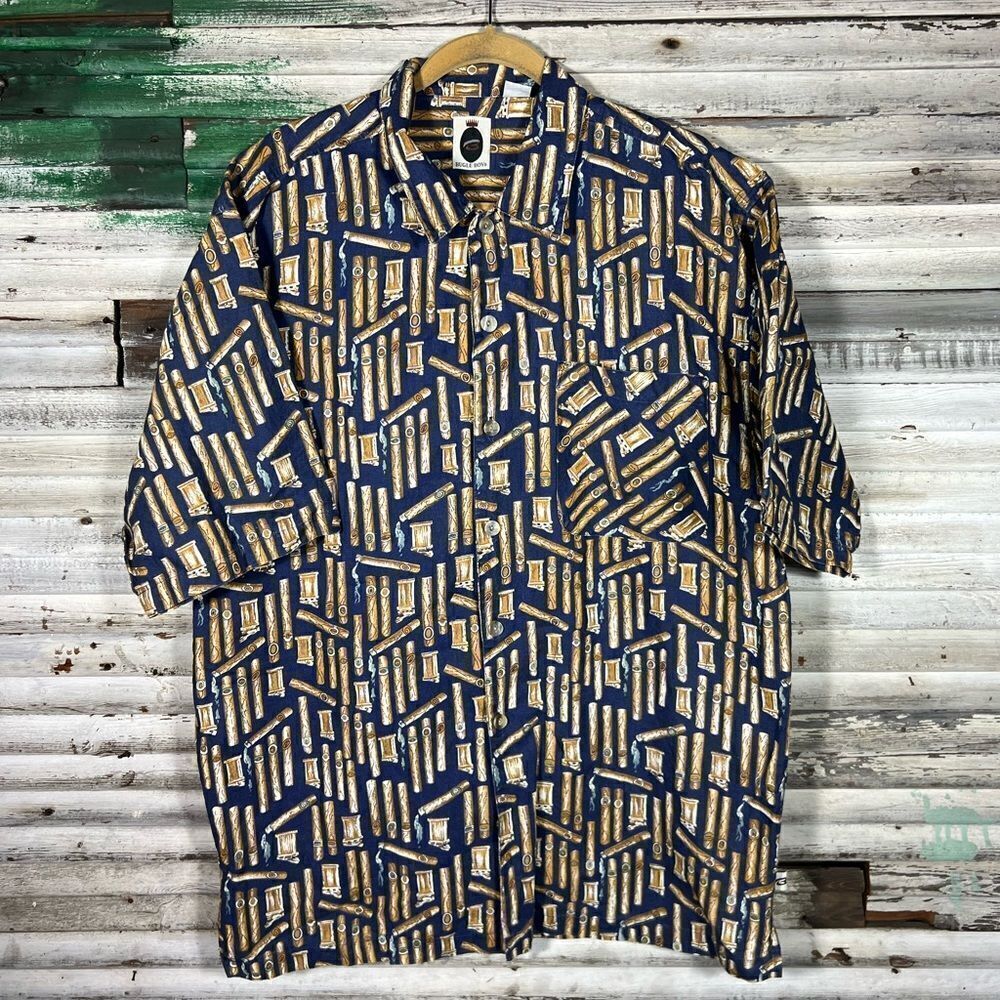 Vintage Cigar Bugle Boy Button Up Shirt